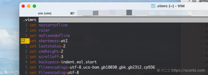 vimrc settings